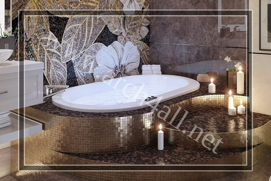 التصميم الداخلي بالموزاييك في الحمامات