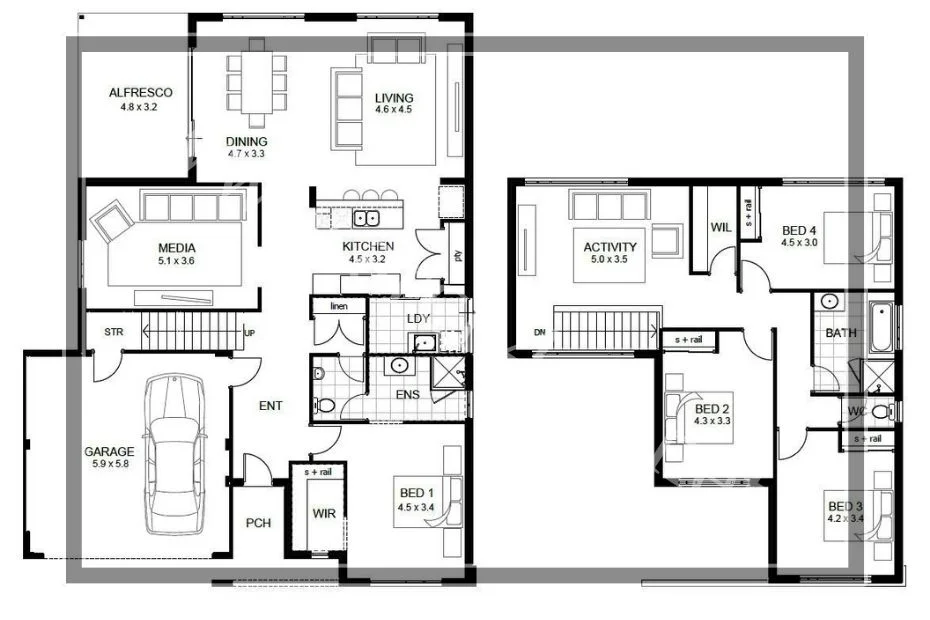 مخطط فيلا طابقين