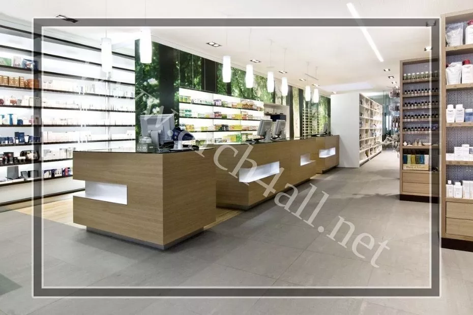 تصميم كاونتر صيدلية ذو واجهتين