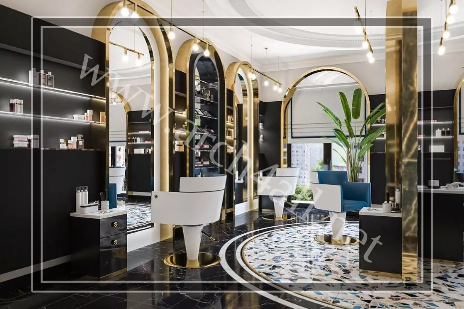 ديكور أبيض وأسود لصالون تجميل